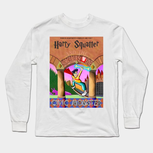 Harry Squatter and the Sorcerer's Bone Long Sleeve T-Shirt by CivicMonsterDesigns